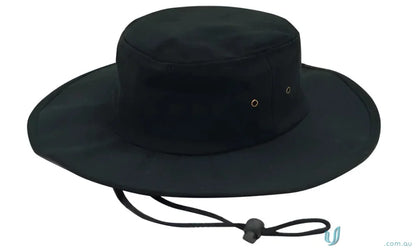 Black wide-brimmed sun hat from Brushed Heavy Cotton Hat for stylish sunny days