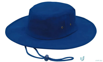 Blue sun hat with chin strap from Brushed Heavy Cotton Hat, perfect for outdoor fun