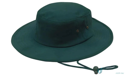 Green wide-brimmed sun hat from Brushed Heavy Cotton Hat, perfect for sunny days