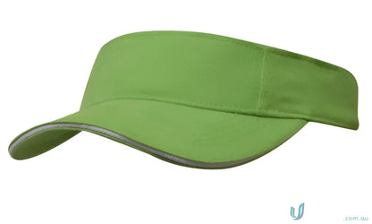 Green sun visor with gray trim perfect for work uniforms and workwear