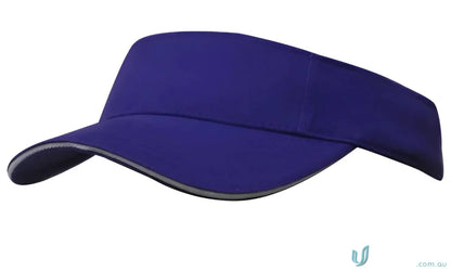 Purple sun visor with gray trim for uniforms and workwear from Brushed Heavy Cotton Visor