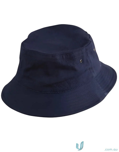 Navy blue Winning Spirit Bucket Hat made of heavy brushed cotton, ch29 soft washed