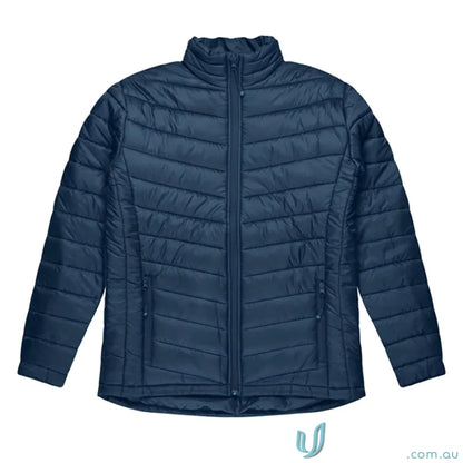 Navy blue quilted puffer BULLER KIDS JACKET perfect for school uniforms or workwear