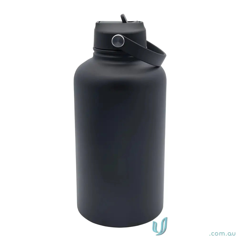 Black stainless steel insulated drink bottle from Byron 1.8L stylish hydration solution
