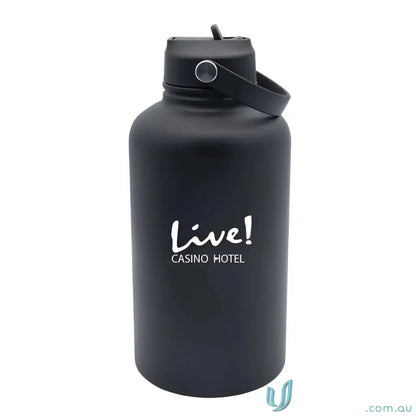 Black stainless steel insulated drink bottle from Byron 1.8L stylish hydration solution