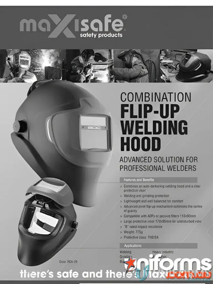 CA-29 Evolve Welding Hood with ADF V9-13 featuring protective visor and uniforms fit