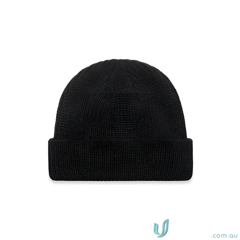 Black knit beanie from AS Colour Cable Beanie 1120 for a stylish colour cable look