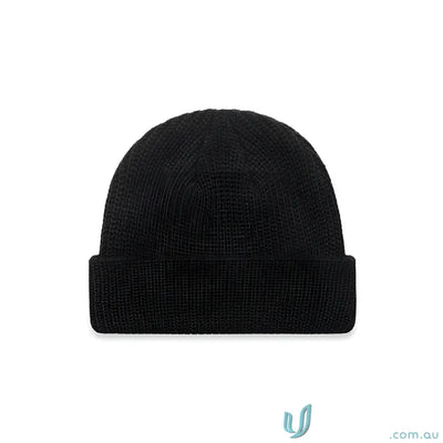 Black knit beanie from AS Colour Cable Beanie 1120 for a stylish colour cable look