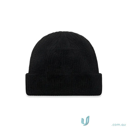 Black knit beanie from AS Colour Cable Beanie 1120 for a stylish colour cable look
