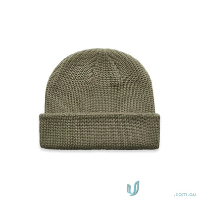 Olive green knit cable beanie from AS Colour Cable Beanie 1120 mid-weight acrylic style