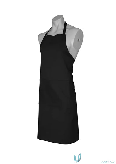 Black cafe bib apron on mannequin from collection bib apron BA95 for a stylish look