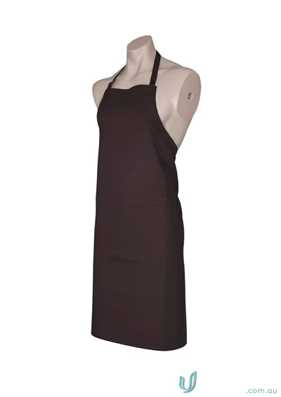 Brown apron on mannequin from Cafe Bib Apron collection bib apron BA95