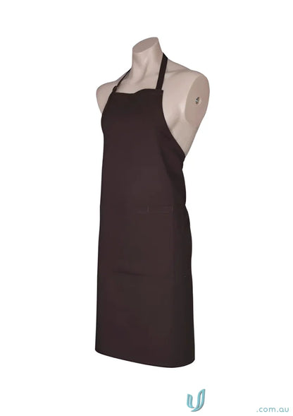Brown apron on mannequin from Cafe Bib Apron collection bib apron BA95