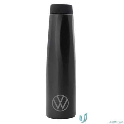 Black Volkswagen stainless steel Calypso 750ml water bottle with ergonomic handle