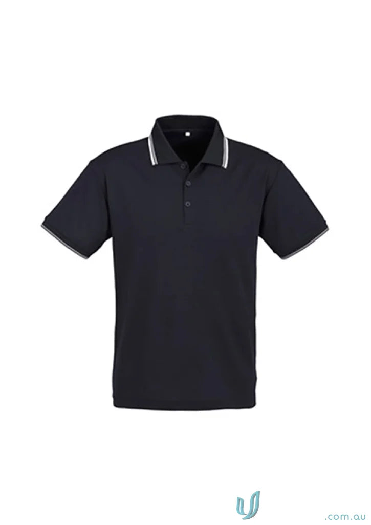 Cambridge Short Sleeve Biz Collection Men’s P227MS black polo shirt with white trim