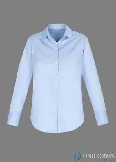 Light blue Women’s Camden Cotton Rich Long Sleeve Shirt shown for casual style