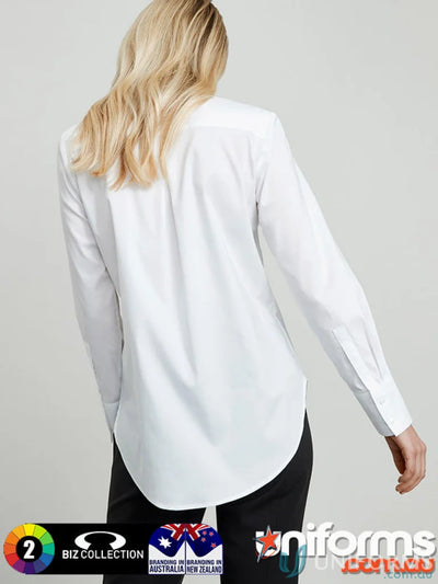White long-sleeved Camden Cotton Rich Ladies LS Shirt for women
