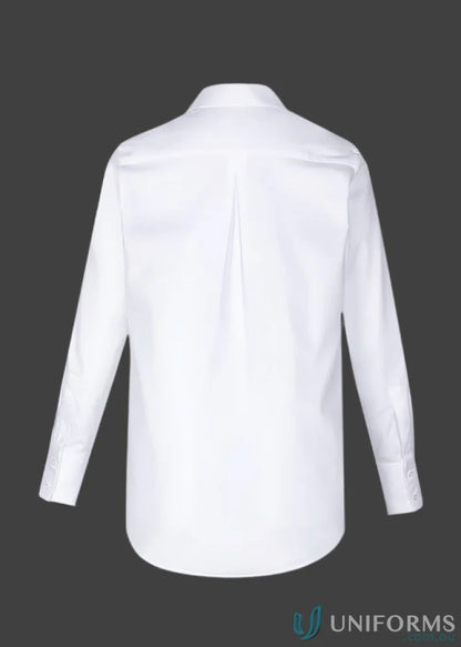 White long-sleeved women’s Camden Cotton Rich shirt, perfect for a smart casual look