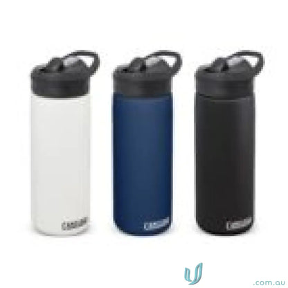 Three CamelBak Eddy+ 600ml bottles featuring vacuum insulated stainless steel and medical-grade silicone valve
