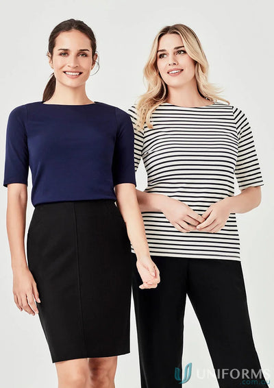 Two women wearing Camille Womens Top, perfect for casual aged care style