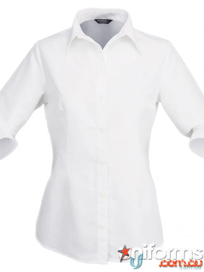White button-down shirt for ladies workwear or uniforms from Candidate Ladies line