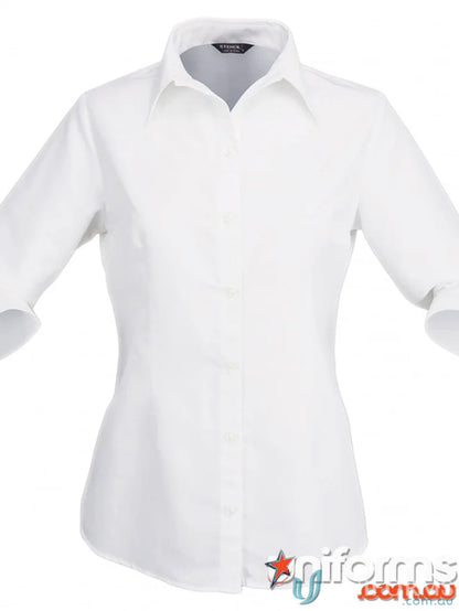 White button-down shirt for ladies workwear or uniforms from Candidate Ladies line