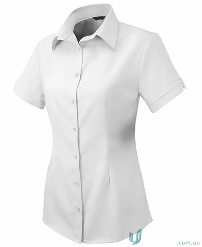 White short-sleeved ladies button-down shirt from Candidate Ladies SS Shirts workwear collection
