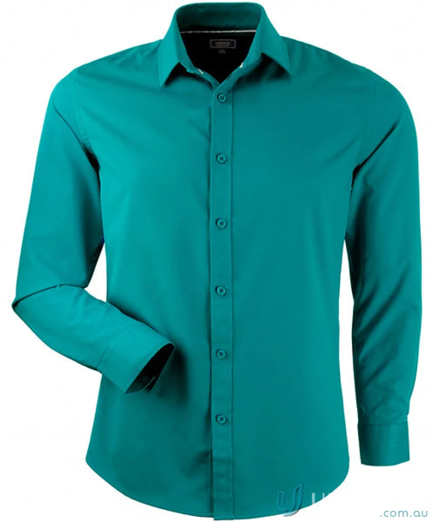 Vibrant teal Candidate LS Shirts for 2035L men’s long-sleeve button-up style