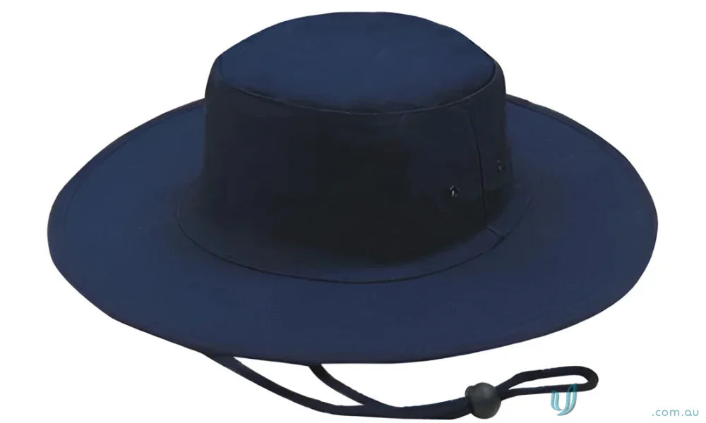 Canvas Hat with Navy Sun Hat style, chin strap, perfect for uniforms or workwear FAQs link