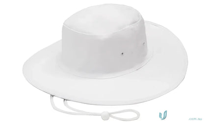White sun hat with chin strap from Canvas Hat, perfect for uniforms and workwear FAQs