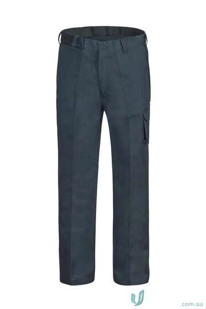 Dark blue cargo cotton drill trousers perfect for laid-back style and comfort