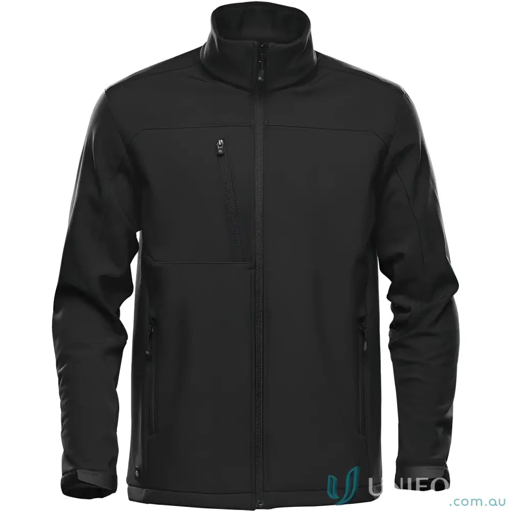 Men’s Cascades Softshell jacket with high collar and zip pockets for workwear or uniforms