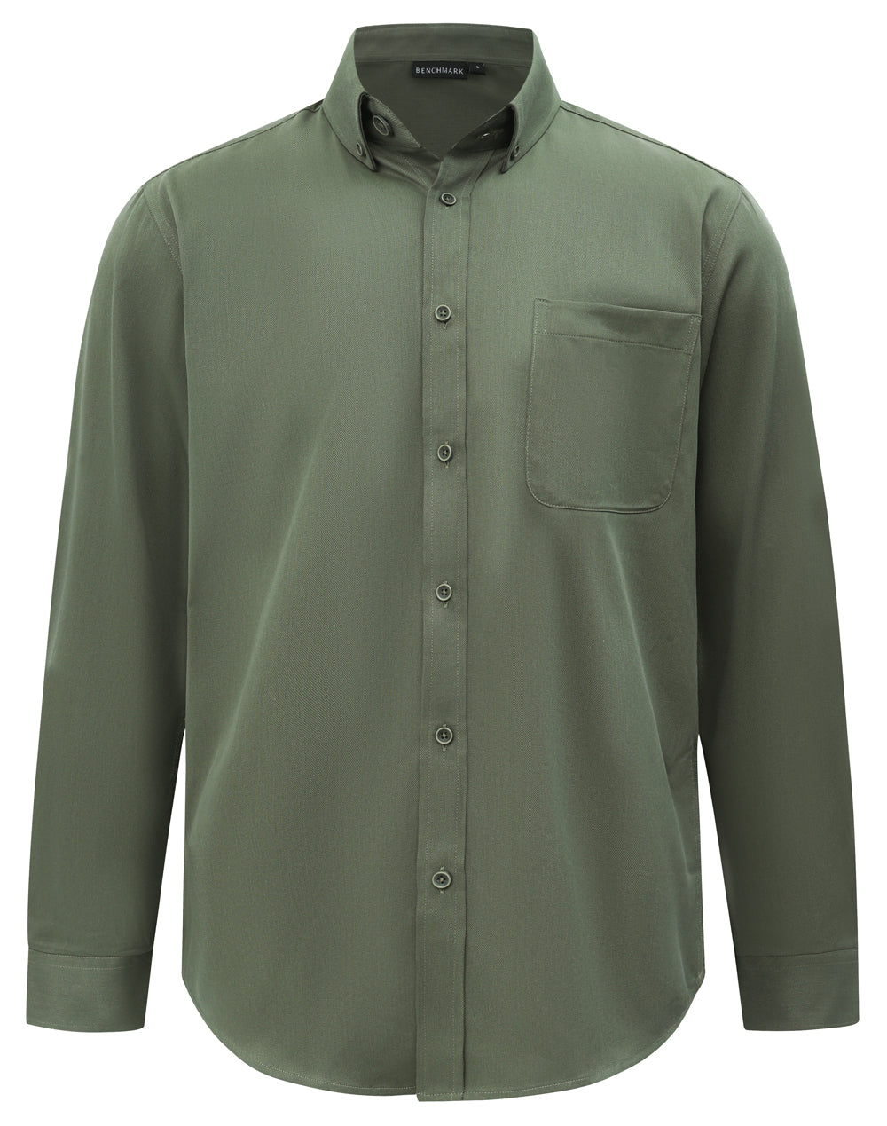 Olive green m7009l Casual Cotton Blend Shirt for corporate casual professional appearance