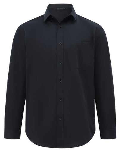 Casual Cotton Blend m7009l shirt, black long-sleeve for corporate casual look