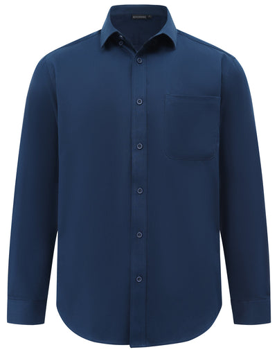 Navy blue m7009l Casual Cotton Blend Shirt for corporate casual professional appearance