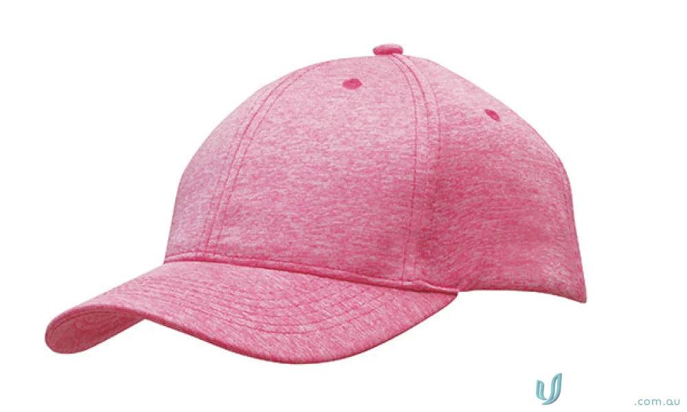 Pink Heathered Baseball Cap with Curved Brim, Perfect for Uniforms and Workwear