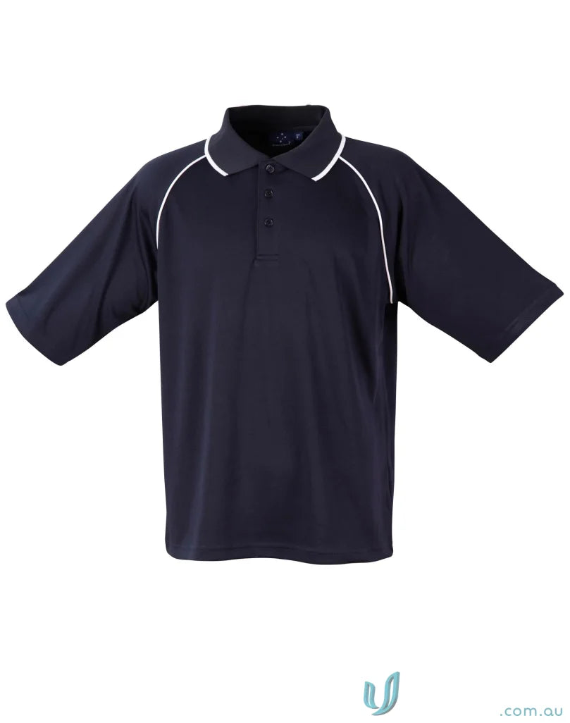 Navy Champion CoolDry Raglan Polo with White Trim perfect for winning spirit