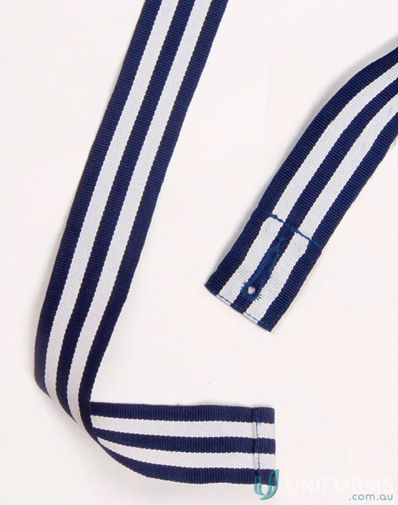 Navy and white striped ribbon for Changeable Two Tone Apron straps boosting your winning spirit