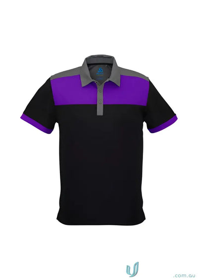 Charger Polo P500MS in black, purple, and gray, perfect for charger short sleeve style
