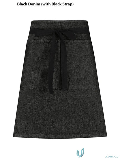 Charlie Waist Apron with black denim and cotton denim waist straps for style