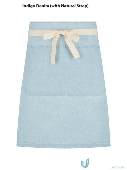 Indigo denim Charlie Waist Apron with natural cotton denim waist straps