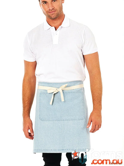 Light blue denim waist apron with cotton denim waist straps from Charlie Waist Apron