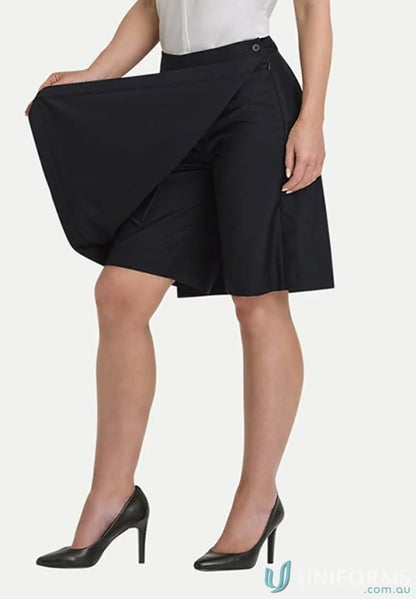Black wrap workwear skort from Charlotte Workwear Skort in the fabulous City Collection range