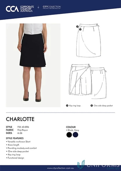 Fabulous City Collection workwear skort featuring a stylish black wrap design