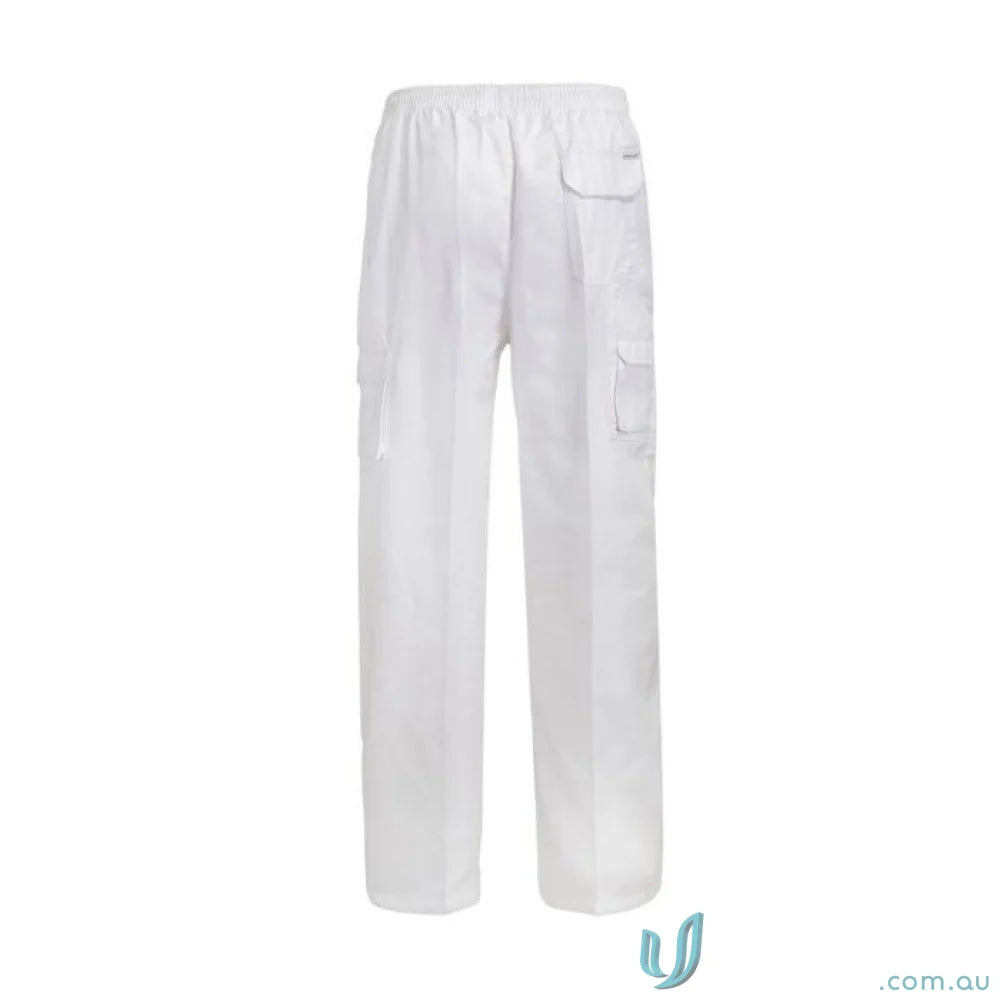 White chef drawstring cargo pants perfect for uniforms and workwear nonstop style