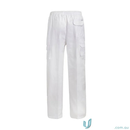 White chef drawstring cargo pants perfect for uniforms and workwear nonstop style