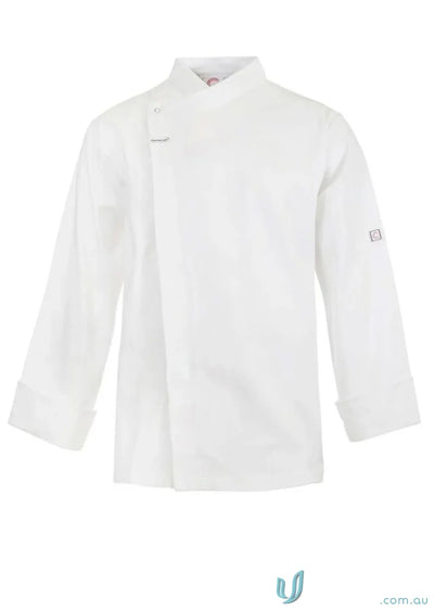 White chef s jacket from Chefs LS Tunic with concealed press studs, style CJ043 long sleeve