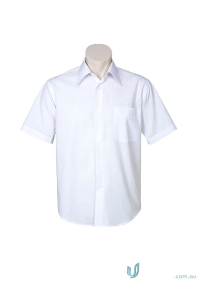 White short-sleeved Chelsea SS Shirt made from poplin blend tee with metro short sleeve style