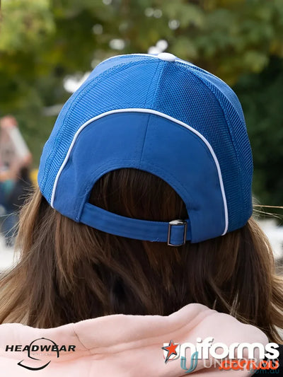 Blue and white baseball cap perfect for uniforms and workwear at Chino Twill with High Tech Mesh