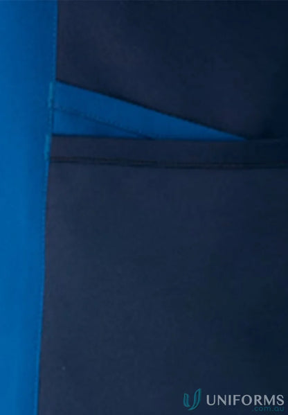 Blue and navy fabric layers from the City Active Healthcare Top with pockets for workwear